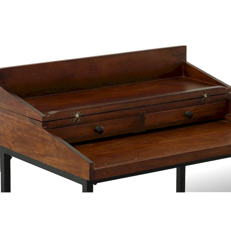 Bureau rustique Raleigh - Châtaigne/Noir