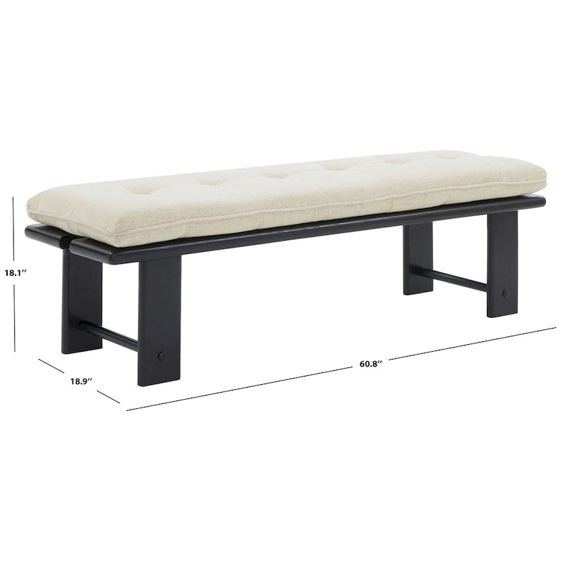 Banc moderne Rasema avec coussin - 61 L x 19 P x 18 H
