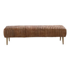 Banc moderne en cuir côtelé