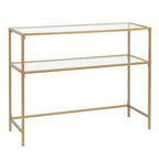 Console de table d'entrée moderne avec plateau en verre, cadre doré 39,4 po