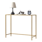Console de table d'entrée moderne avec plateau en verre, cadre doré 39,4 po