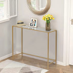 Console de table d'entrée moderne avec plateau en verre, cadre doré 39,4 po