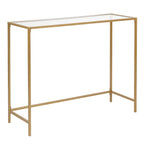 Console de table d'entrée moderne avec plateau en verre, cadre doré 39,4 po