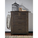 Collection de chambre à coucher 4 pièces Sharla en bois massif avec rangement