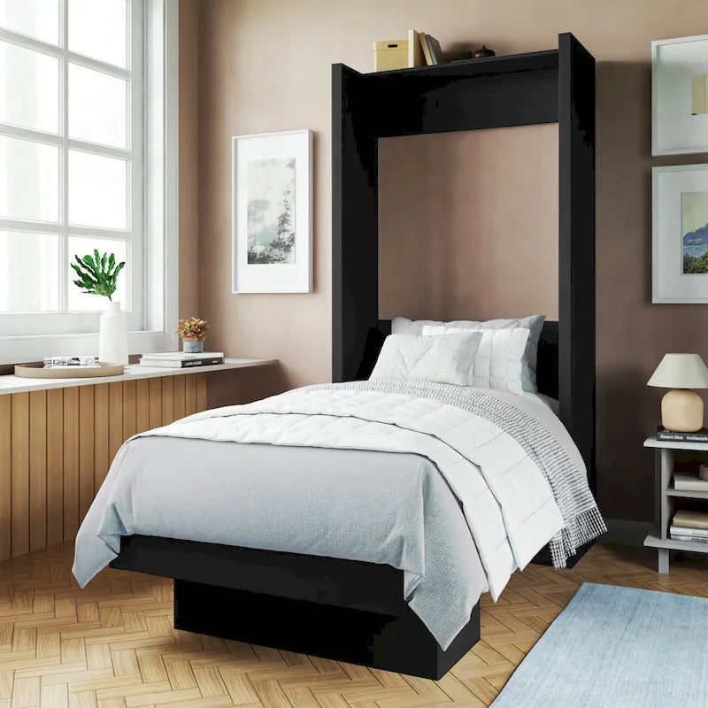 Lit escamotable contemporain Easy Lift Twin avec étagère
