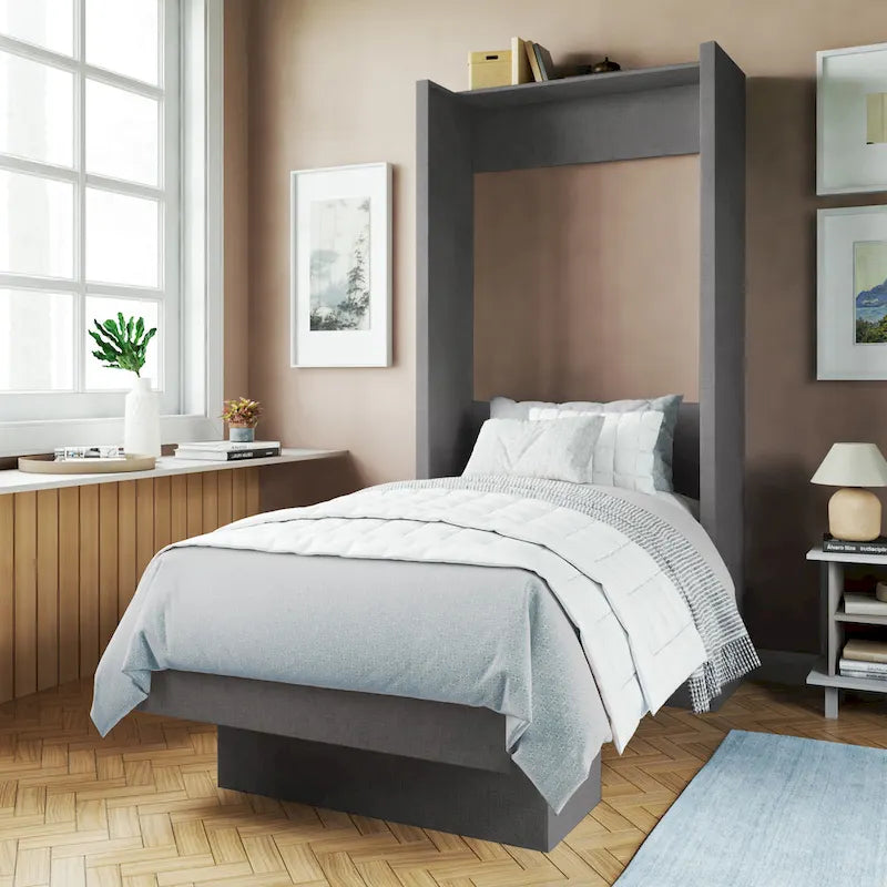 Lit escamotable contemporain Easy Lift Twin avec étagère