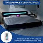 Cadre de lit King Size en PU Rembourré avec LED