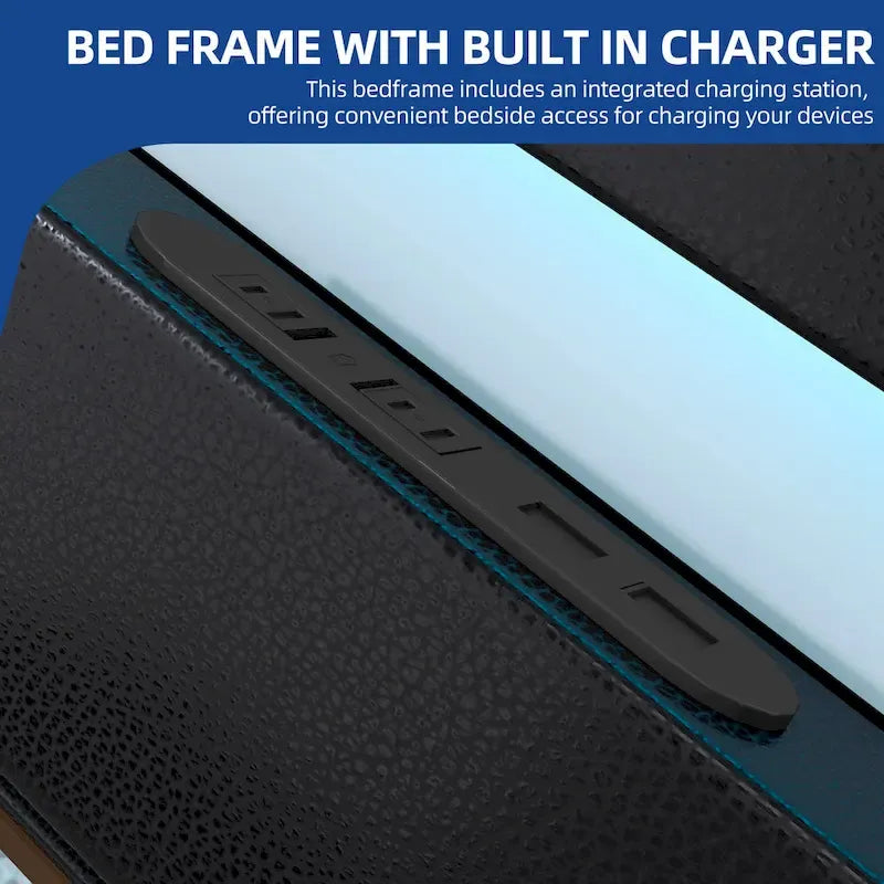 Cadre de lit King Size en PU Rembourré avec LED