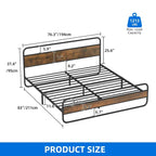 Cadre de lit King Size en PU Rembourré avec LED
