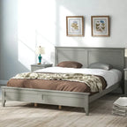 Lit plateforme queen en bois massif moderne
