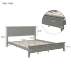 Lit plateforme queen en bois massif moderne