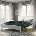 Lit plateforme queen en bois massif moderne