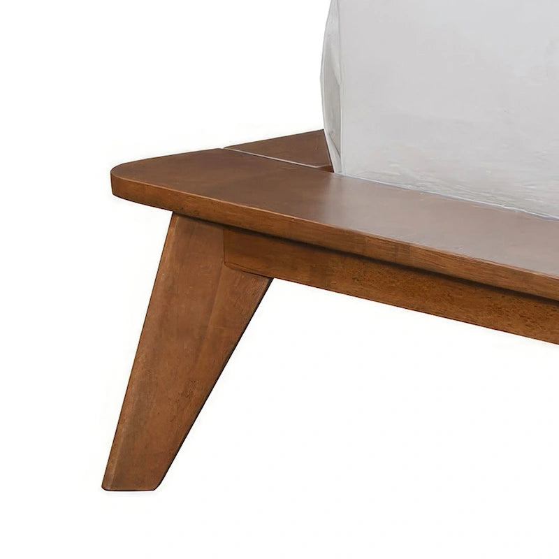Beau lit plateforme en bois bas de style mid-century