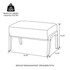 Tabouret d'appoint en similicuir 24,5 W avec pieds en hévéa noyer