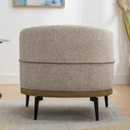 Fauteuil baril bicolore moderne en tissu