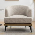 Fauteuil baril bicolore moderne en tissu