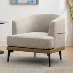 Fauteuil baril bicolore moderne en tissu