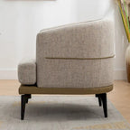 Fauteuil baril bicolore moderne en tissu