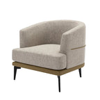 Fauteuil baril bicolore moderne en tissu