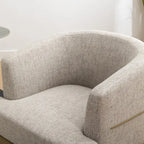 Fauteuil baril bicolore moderne en tissu