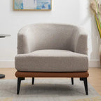 Fauteuil baril bicolore moderne en tissu