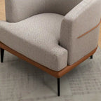 Fauteuil baril bicolore moderne en tissu