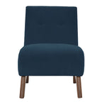 Fauteuil d'appoint sans accoudoirs en velours côtelé avec pieds en bois massif et assise rembourrée