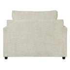 Fauteuil crapaud et demi en tissu avec coussin d'assise en T, gris clair