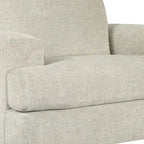 Fauteuil crapaud et demi en tissu avec coussin d'assise en T, gris clair