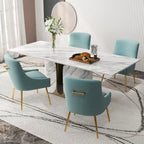 Lot de 4 chaises de salle à manger sans accoudoirs en velours, style moderne et glamour