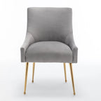 Lot de 4 chaises de salle à manger sans accoudoirs en velours, style moderne et glamour