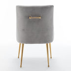 Lot de 4 chaises de salle à manger sans accoudoirs en velours, style moderne et glamour