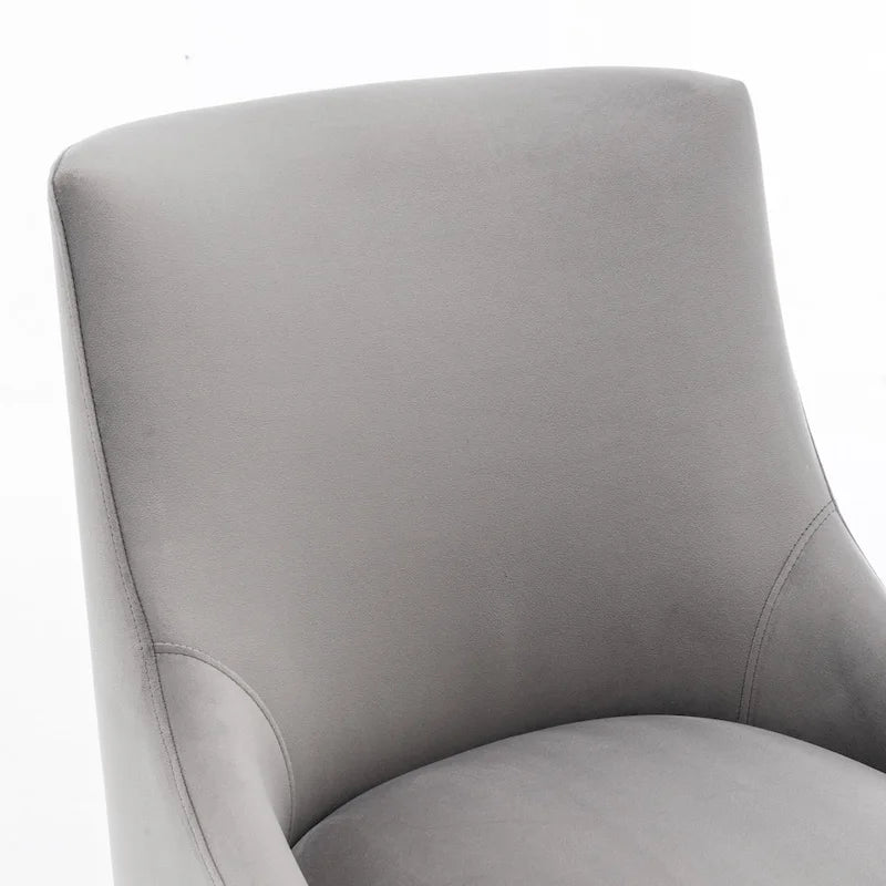 Lot de 4 chaises de salle à manger sans accoudoirs en velours, style moderne et glamour