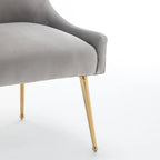 Lot de 4 chaises de salle à manger sans accoudoirs en velours, style moderne et glamour