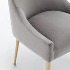 Lot de 4 chaises de salle à manger sans accoudoirs en velours, style moderne et glamour
