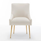 Lot de 4 chaises de salle à manger sans accoudoirs en velours, style moderne et glamour