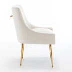Lot de 4 chaises de salle à manger sans accoudoirs en velours, style moderne et glamour