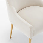 Lot de 4 chaises de salle à manger sans accoudoirs en velours, style moderne et glamour