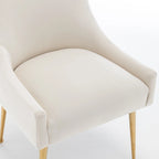 Lot de 4 chaises de salle à manger sans accoudoirs en velours, style moderne et glamour