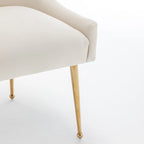 Lot de 4 chaises de salle à manger sans accoudoirs en velours, style moderne et glamour