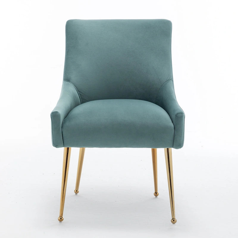 Lot de 4 chaises de salle à manger sans accoudoirs en velours, style moderne et glamour