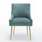 Lot de 4 chaises de salle à manger sans accoudoirs en velours, style moderne et glamour