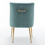 Lot de 4 chaises de salle à manger sans accoudoirs en velours, style moderne et glamour