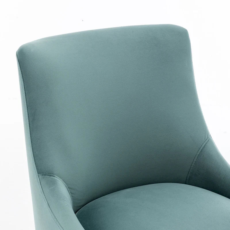 Lot de 4 chaises de salle à manger sans accoudoirs en velours, style moderne et glamour