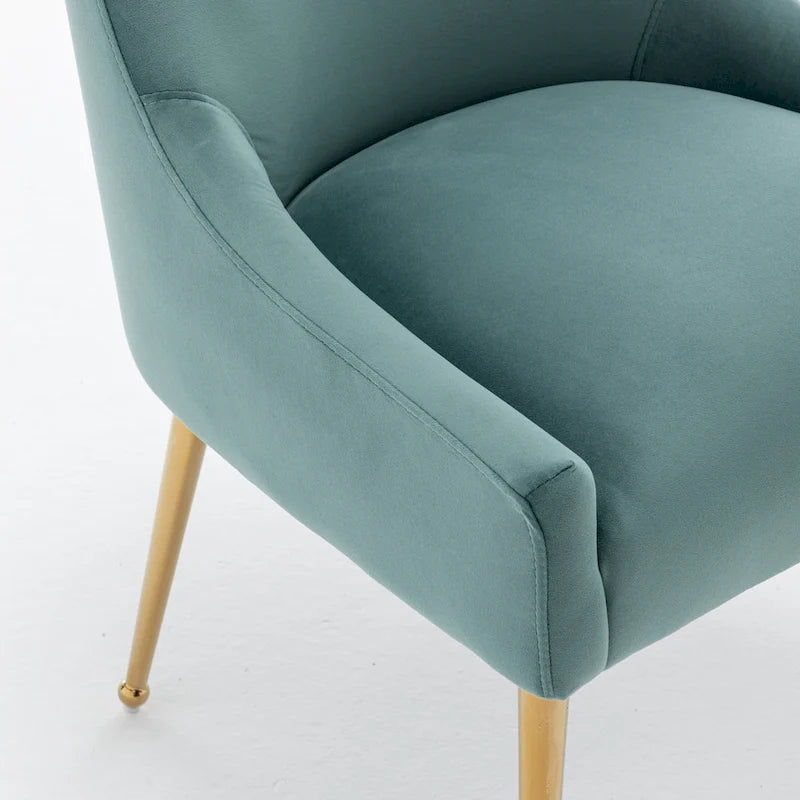 Lot de 4 chaises de salle à manger sans accoudoirs en velours, style moderne et glamour