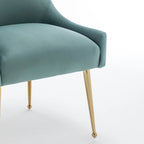 Lot de 4 chaises de salle à manger sans accoudoirs en velours, style moderne et glamour