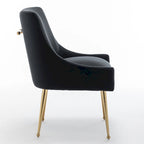 Lot de 4 chaises de salle à manger sans accoudoirs en velours, style moderne et glamour
