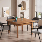 Table de conférence carrée de 100 cm avec pieds en bois massif pour salle de réunion