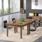 Table de conférence carrée de 100 cm avec pieds en bois massif pour salle de réunion
