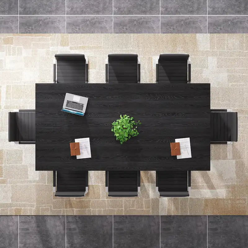 Table de conférence carrée de 100 cm avec pieds en bois massif pour salle de réunion